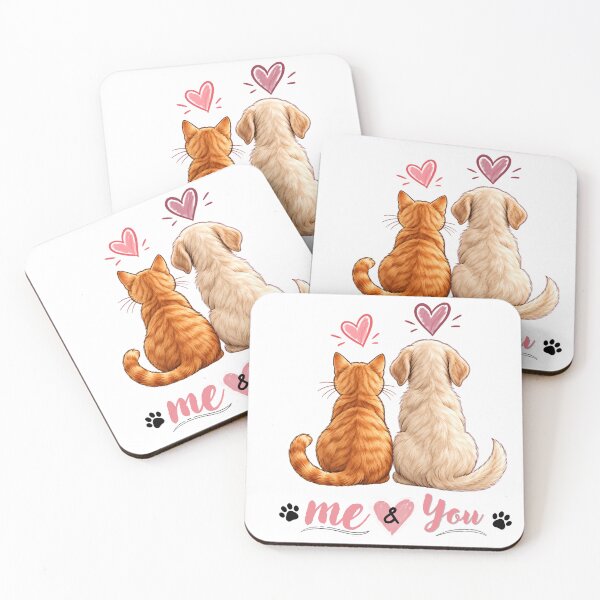 Item preview, Me and You Cat Dog Love – Cute Pet Friendship Design designed and sold by Mellow paws Designs.