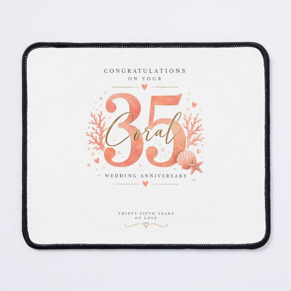 Item preview, Elegant Coral 35th Wedding Anniversary designed and sold by Aesthetic-Avenue.