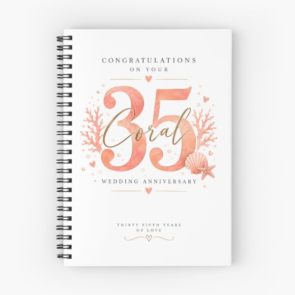 Item preview, Elegant Coral 35th Wedding Anniversary designed and sold by Aesthetic-Avenue.