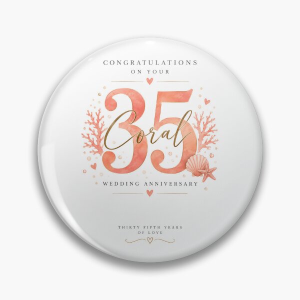 Item preview, Elegant Coral 35th Wedding Anniversary designed and sold by Aesthetic-Avenue.