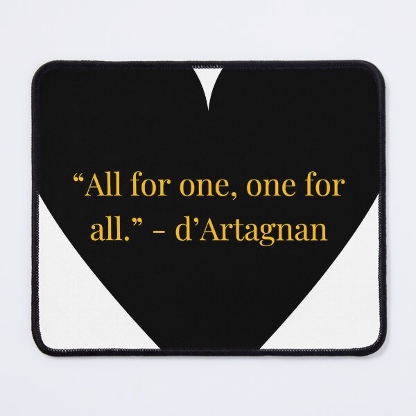 Item preview, d'Artagnan Quote – The Three Musketeers Gold Text Black Heart designed and sold by TheIconSmith.