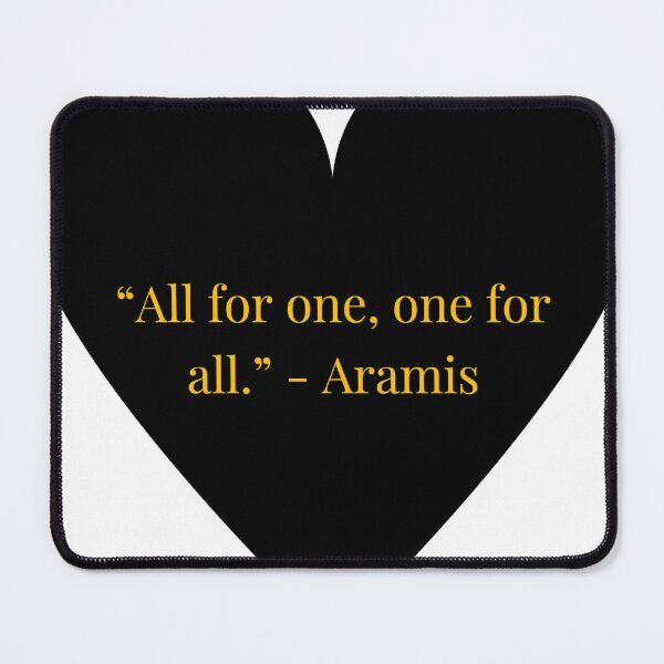 Item preview, Aramis Quote – The Three Musketeers Gold Text Black Heart designed and sold by TheIconSmith.