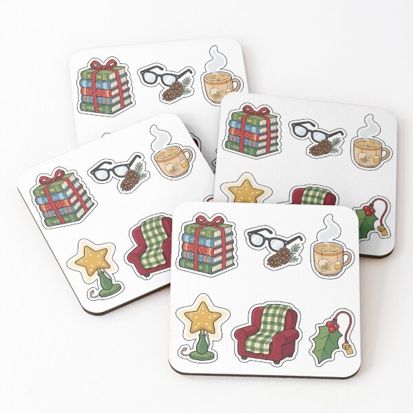 Item preview, Cozy Winter Reading Nook Sticker Pack - Book Lover Holiday Set designed and sold by SimpleP.