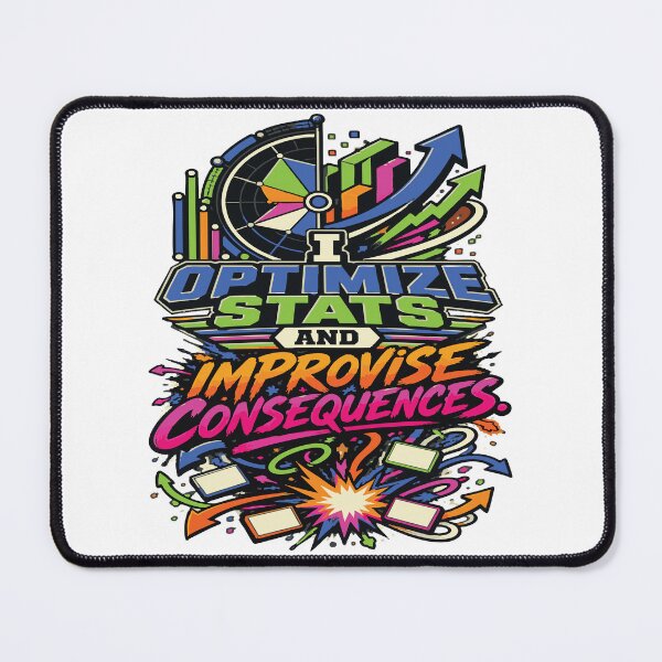 Item preview, I Optimize Stats and Improvise Consequences – Data Analytics Humor designed and sold by Pepeartshop.