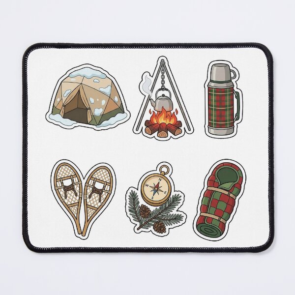Item preview, Snowy Winter Camping Sticker Pack - Forest Outdoor Favorites designed and sold by SimpleP.