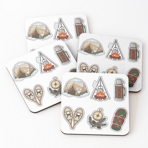 Item preview, Snowy Winter Camping Sticker Pack - Forest Outdoor Favorites designed and sold by SimpleP.