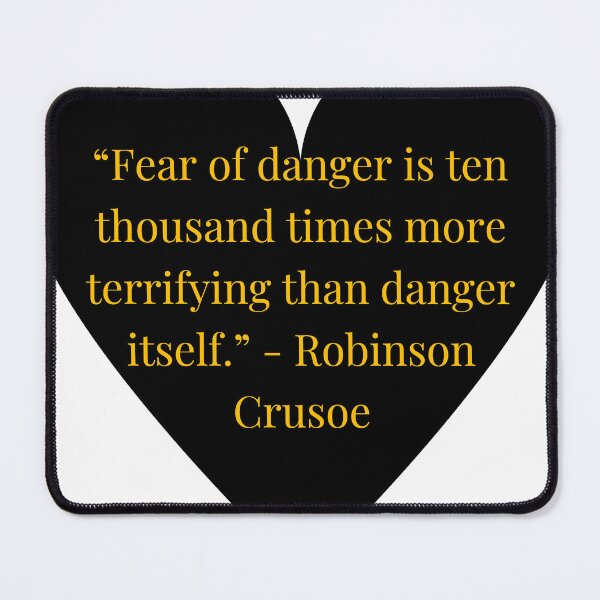 Item preview, Robinson Crusoe Quote – Robinson Crusoe Gold Text Black Heart designed and sold by TheIconSmith.