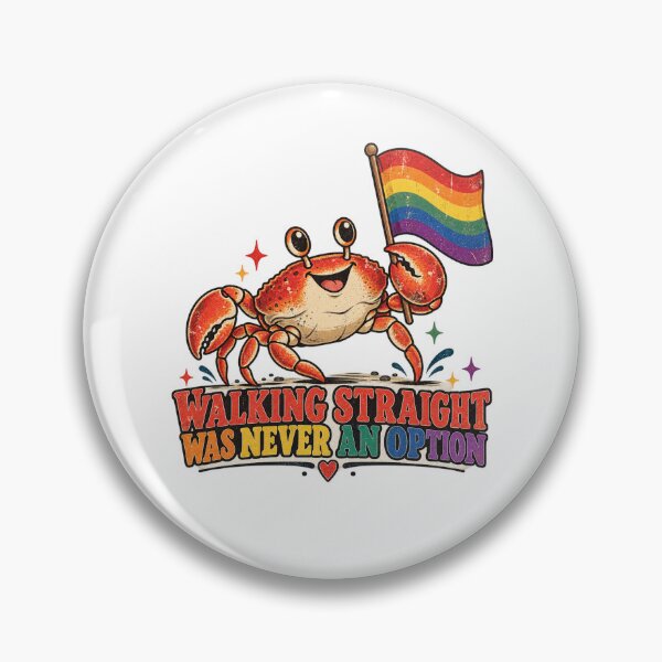 Item preview, Walking Straight Was Never an Option – Retro Pride Crab designed and sold by BigfeetLittlepaws.