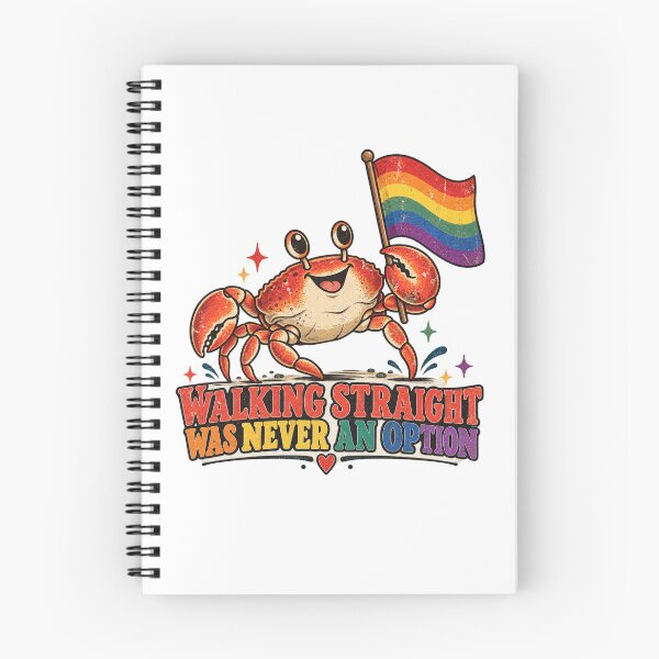 Item preview, Walking Straight Was Never an Option – Retro Pride Crab designed and sold by BigfeetLittlepaws.