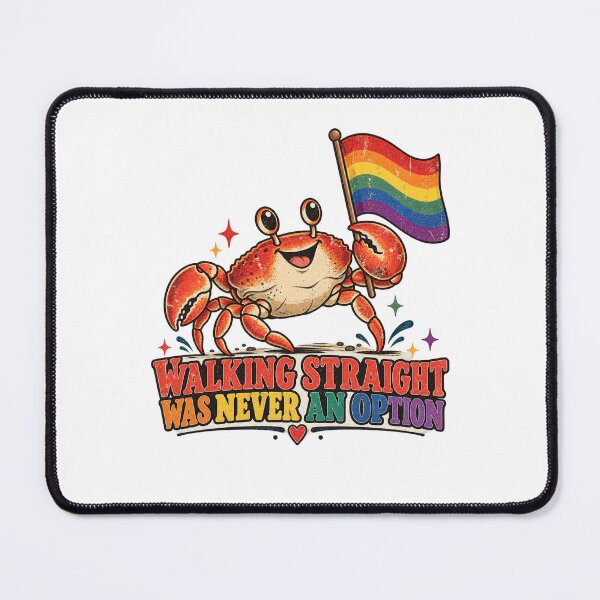 Item preview, Walking Straight Was Never an Option – Retro Pride Crab designed and sold by BigfeetLittlepaws.