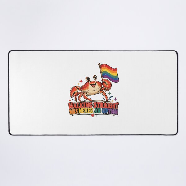 Item preview, Walking Straight Was Never an Option – Retro Pride Crab designed and sold by BigfeetLittlepaws.