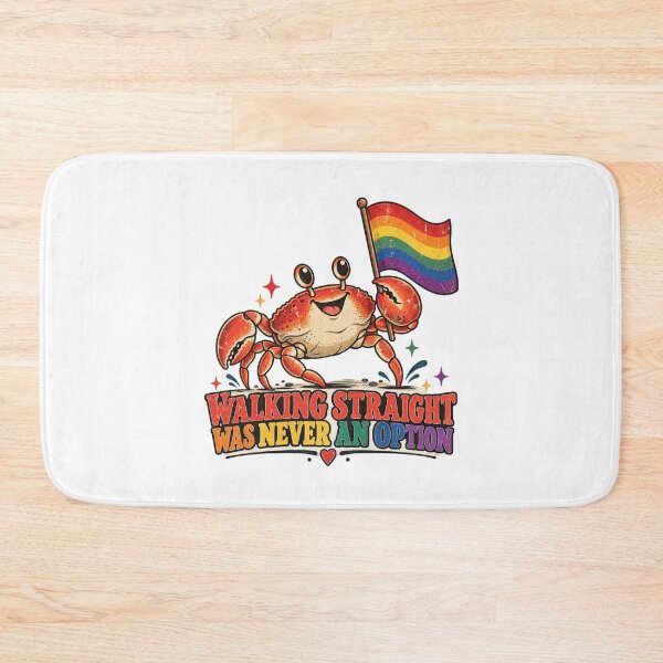 Item preview, Walking Straight Was Never an Option – Retro Pride Crab designed and sold by BigfeetLittlepaws.