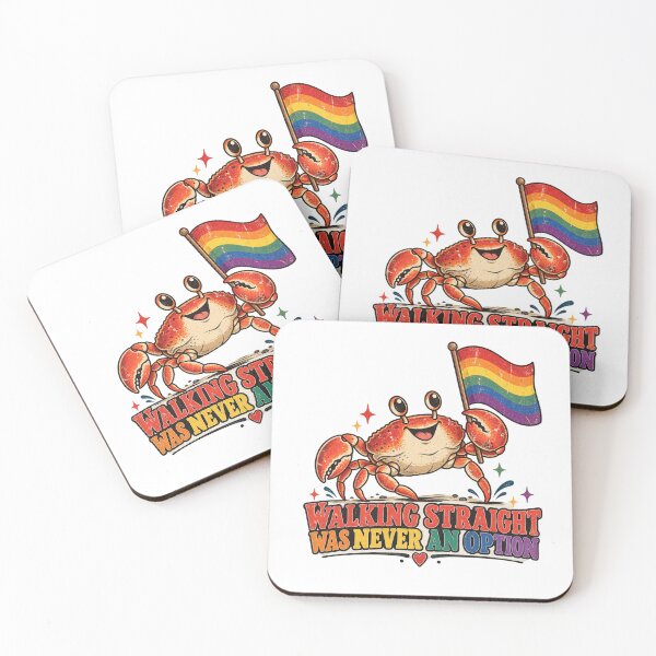 Item preview, Walking Straight Was Never an Option – Retro Pride Crab designed and sold by BigfeetLittlepaws.
