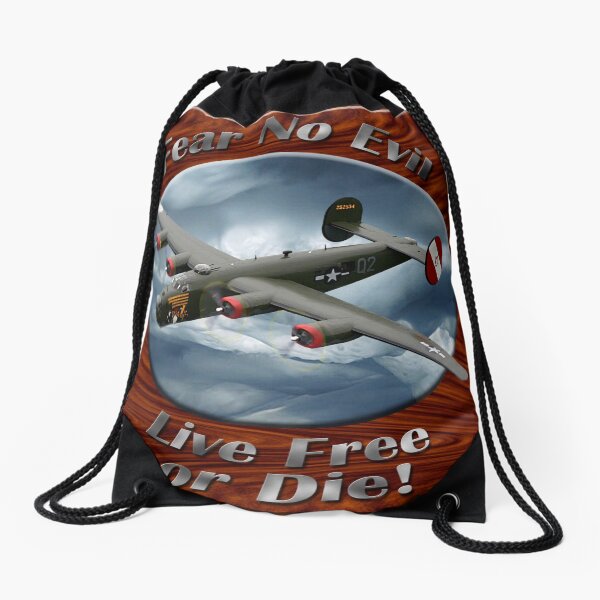 B-24 Liberator Fear No Evil Drawstring Bag