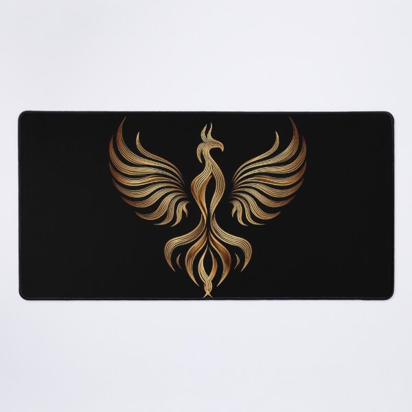 Item preview, Gold phoenix on black bg designed and sold by anytka.