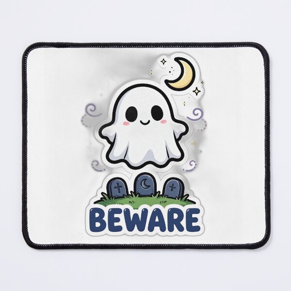 Item preview, Beware Spooky Ghost Graveyard Sticker designed and sold by LunaAdventurer.