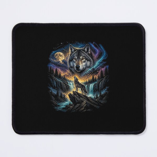 Item preview, Wolf Howling at the Moon Forest Wildlife Nature Graphic designed and sold by MatherFisher.