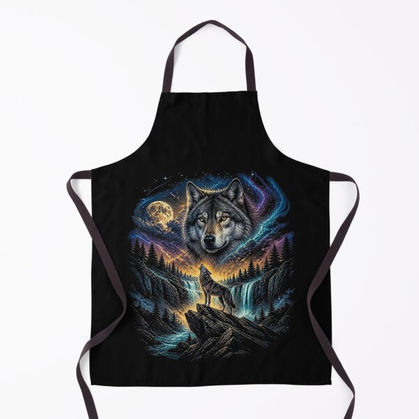 Item preview, Wolf Howling at the Moon Forest Wildlife Nature Graphic designed and sold by MatherFisher.