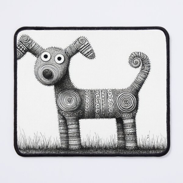 Item preview, Dog made of patterns in a field designed and sold by anytka.