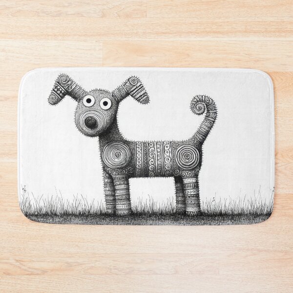 Item preview, Dog made of patterns in a field designed and sold by anytka.