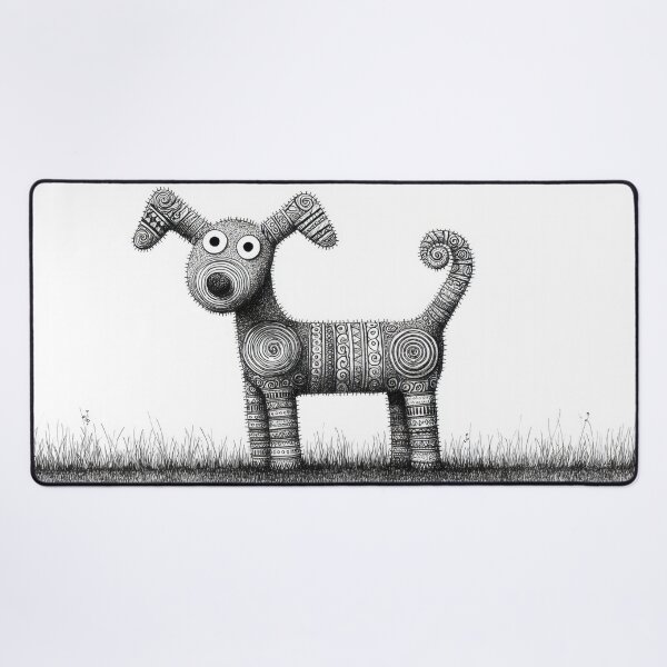 Item preview, Dog made of patterns in a field designed and sold by anytka.