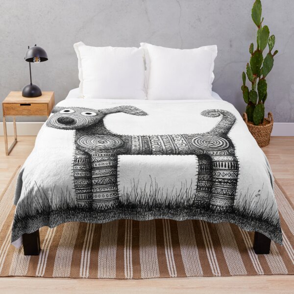 Item preview, Dog made of patterns in a field designed and sold by anytka.