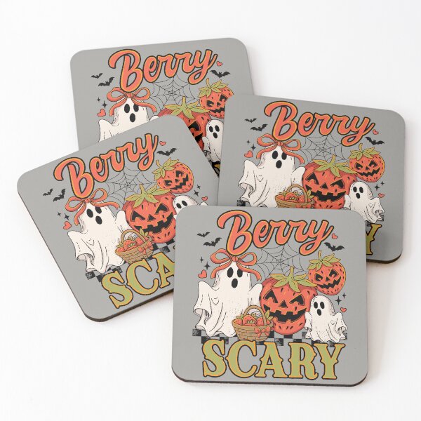 Item preview, Berry Scary Halloween Ghost Strawberry Jack o Lantern designed and sold by RinrinDesigns.