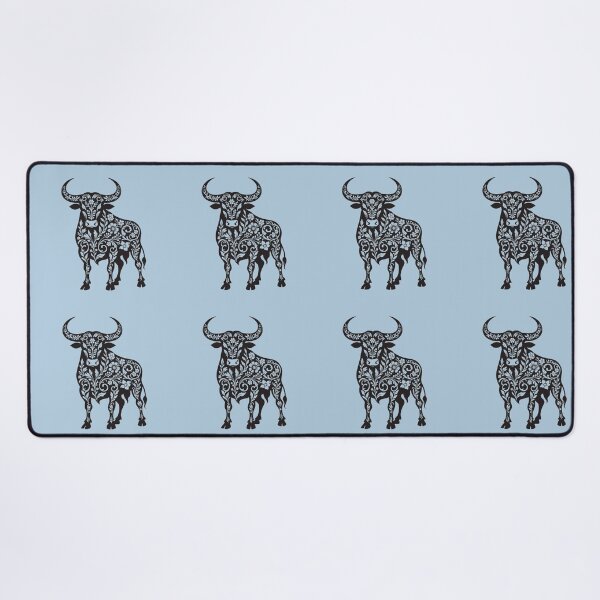 Item preview, Floral Bull Botanical Folk Art – Black and White Ornamental Cow designed and sold by Mousy17.