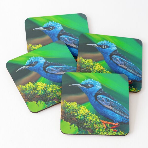 Item preview, Boquete Panama Bird Paintings Red Legged Honeycreeper by Alvaro Miranda  designed and sold by Alvaro-Miranda.
