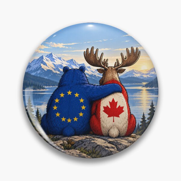 Item preview, European Union Canada - Bear and Moose - EU Canada Inspired Picture designed and sold by RR-Arts.