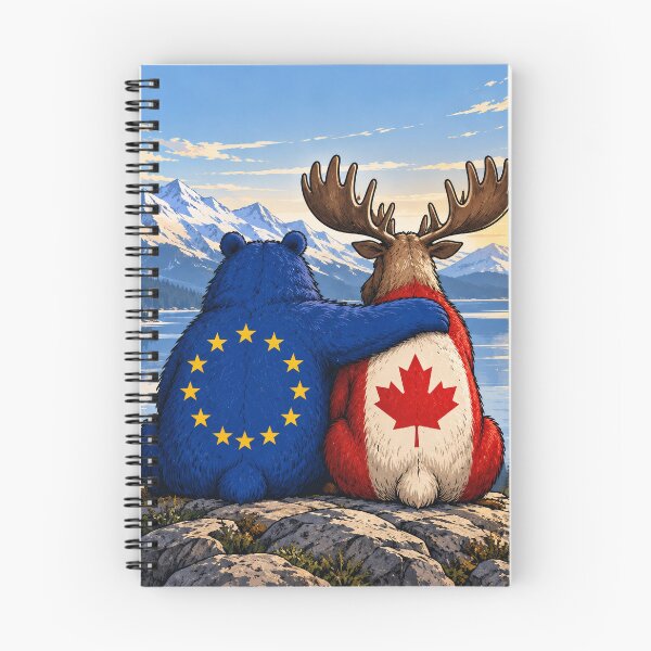 Item preview, European Union Canada - Bear and Moose - EU Canada Inspired Picture designed and sold by RR-Arts.