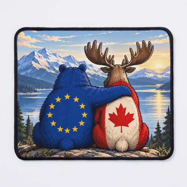 Item preview, European Union Canada - Bear and Moose - EU Canada Inspired Picture designed and sold by RR-Arts.