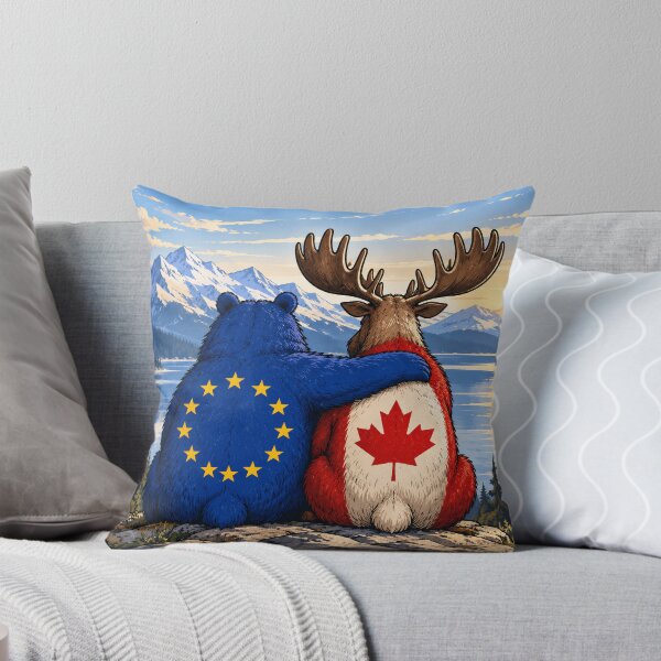 Item preview, European Union Canada - Bear and Moose - EU Canada Inspired Picture designed and sold by RR-Arts.