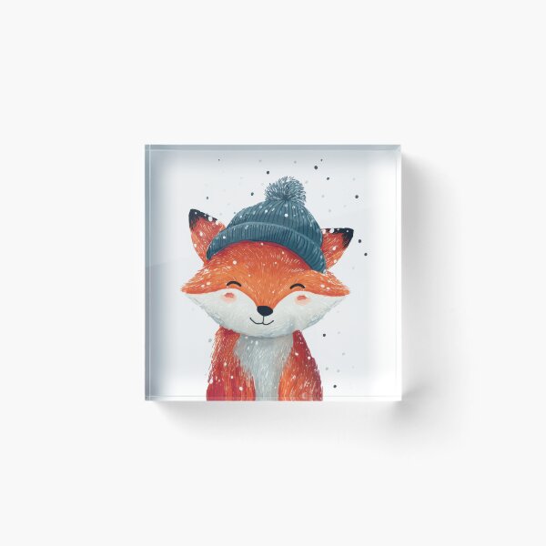 Item preview, Fox wearing a hat in winter scene designed and sold by anytka.
