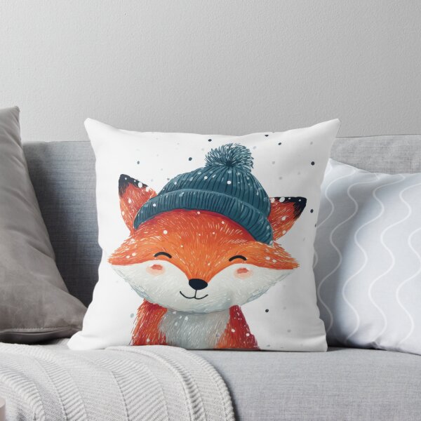 Item preview, Fox wearing a hat in winter scene designed and sold by anytka.