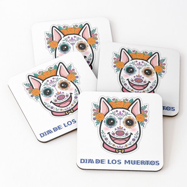 Item preview, Luna Sugar Skull Bull Terrier Day of the Dead Sticker designed and sold by LunaAdventurer.