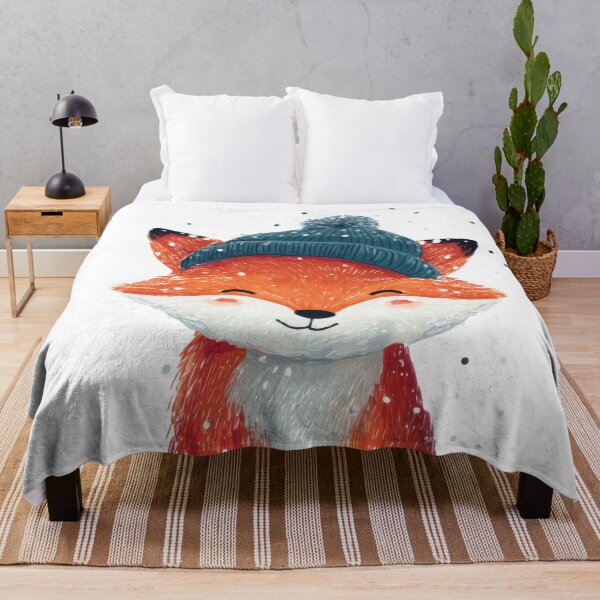 Item preview, Fox wearing a hat in winter scene designed and sold by anytka.