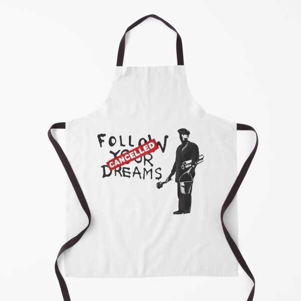 Item preview, Banksy Inspired Cynical Graffiti Art with Painter and Paint Bucket Featuring 'Follow Your Dreams CANCELLED' Quote designed and sold by richard143.