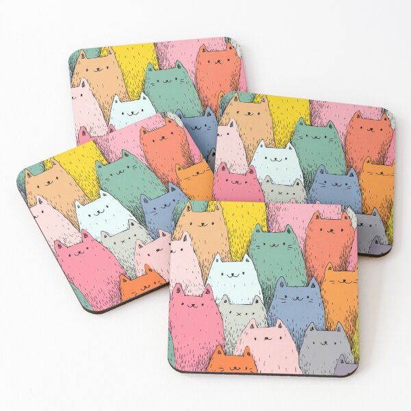 Item preview, Colored cats in a pattern designed and sold by anytka.