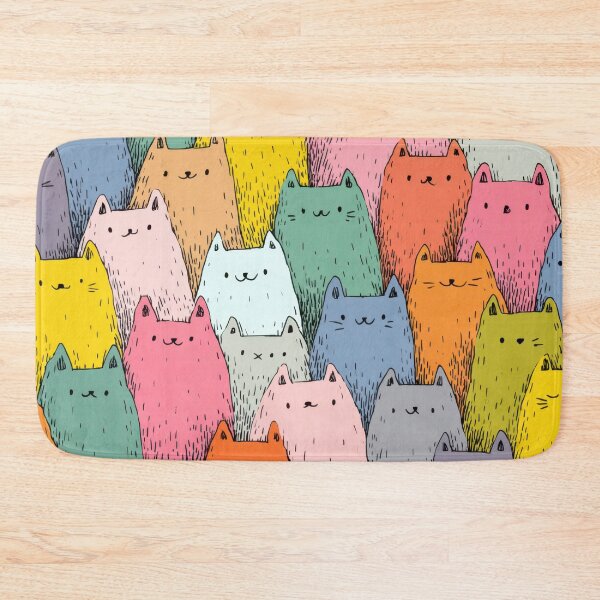 Item preview, Colored cats in a pattern designed and sold by anytka.