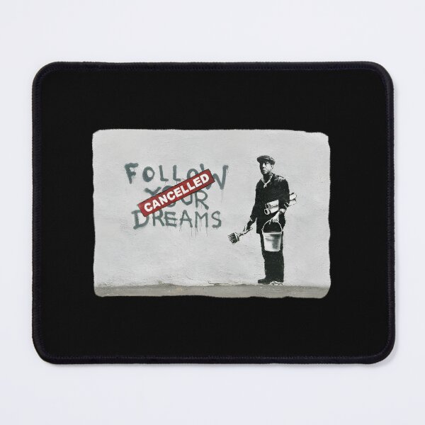 Item preview, Banksy Inspired Graffiti Art with 'Follow Your Dreams CANCELLED' Quote Featuring Painter and Paint Bucket designed and sold by richard143.
