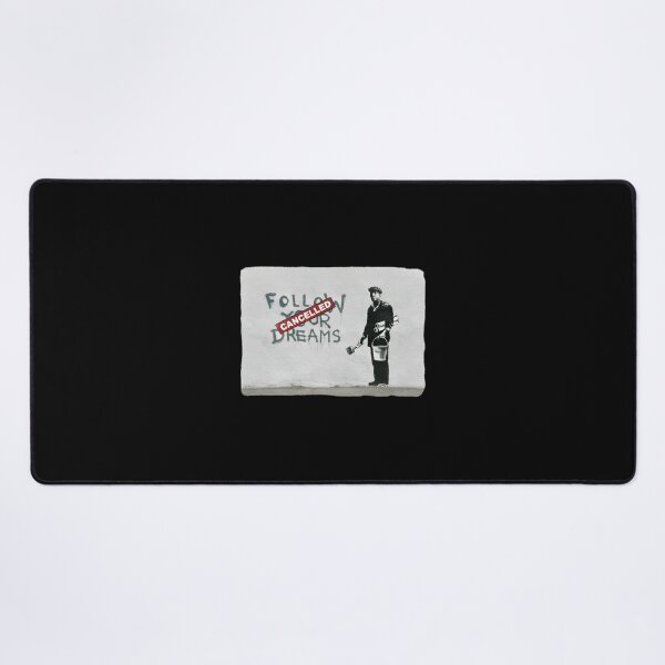 Item preview, Banksy Inspired Graffiti Art with 'Follow Your Dreams CANCELLED' Quote Featuring Painter and Paint Bucket designed and sold by richard143.