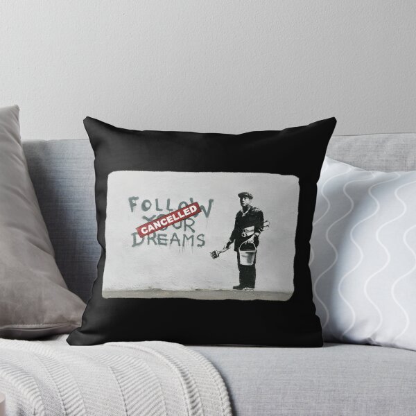Item preview, Banksy Inspired Graffiti Art with 'Follow Your Dreams CANCELLED' Quote Featuring Painter and Paint Bucket designed and sold by richard143.