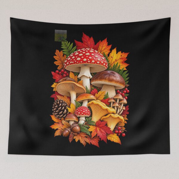Item preview, Mushrooms and Autumn Leaves designed and sold by RockitBaby.
