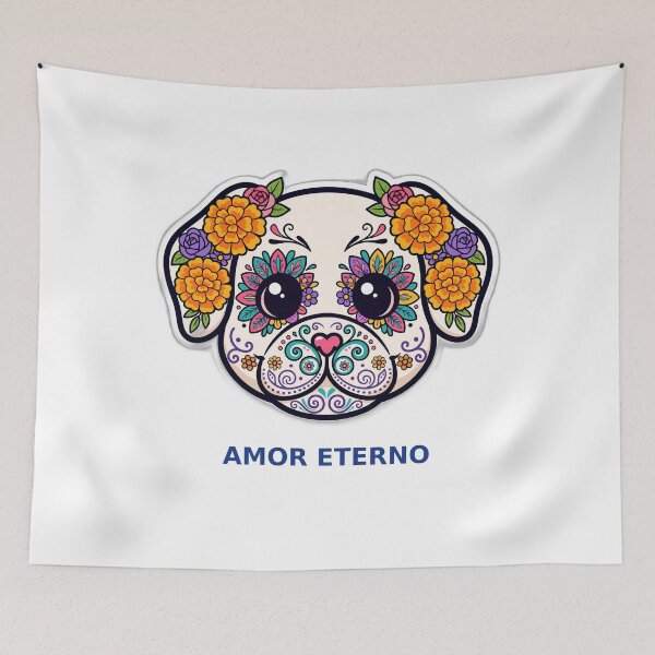 Item preview, Amor Eterno Dog Sugar Skull designed and sold by LunaAdventurer.