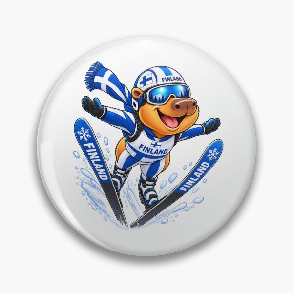 Item preview, Cute Finnish Capybara Ski Jumper designed and sold by CapybaraTravels.