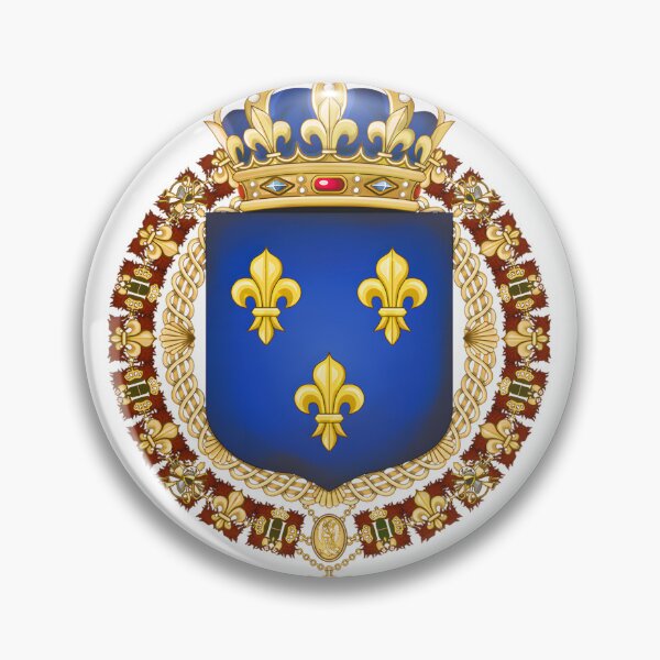 Item preview, Vintage Kingdom of France Coat of Arms with Fleurs de Lys on Blue Background High Quality Design designed and sold by richard143.
