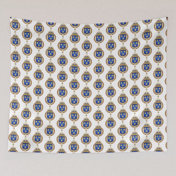 Item preview, Vintage Kingdom of France Coat of Arms with Fleurs de Lys on Blue Background High Quality Design designed and sold by richard143.