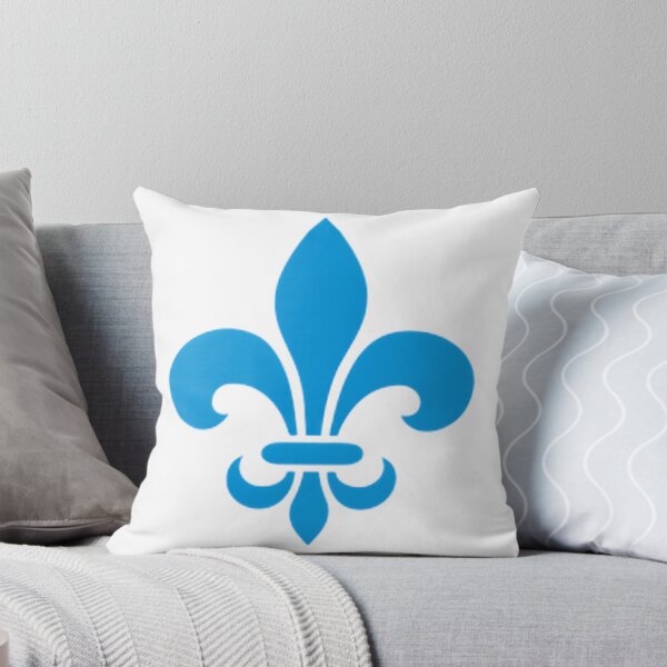 Item preview, Modern Blue Fleur de Lys Design Representing Quebec and French Heritage on Black Background designed and sold by richard143.