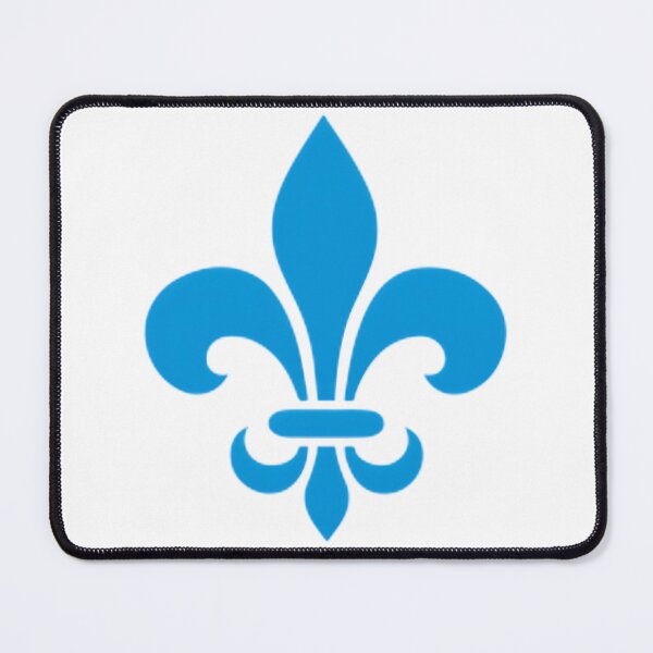 Item preview, Modern Blue Fleur de Lys Design Representing Quebec and French Heritage on Black Background designed and sold by richard143.